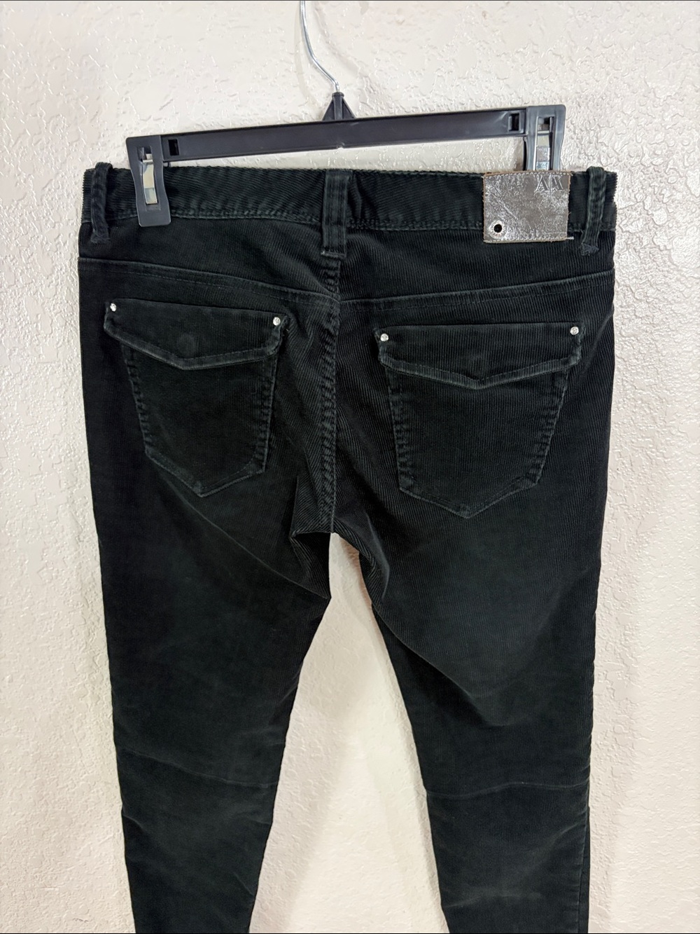 Armani Exchange,Black Women’s Moto Skinny Corduroy,Size 4. - Picture 11 of 17